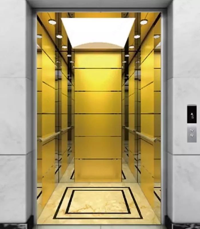 Зеркальный пассажирский лифт "SE-G005" (Золотистый)