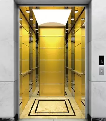 Зеркальный пассажирский лифт "SE-G005" (Золотистый)