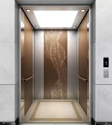 Зеркальный пассажирский лифт "SE-G006" (Золотистый)