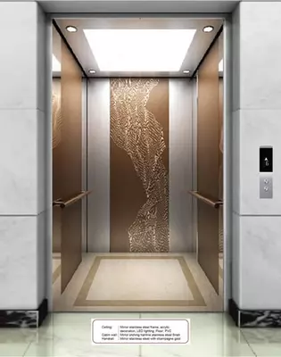 Зеркальный пассажирский лифт "SE-G006" (Золотистый) - от 149 000 000 сум / комплект
