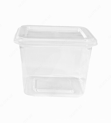 Пластиковые контейнеры квадратные с крышкой 700мл