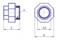 Муфта соединительная с накидной гайкой - по запросу