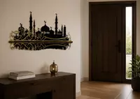  Masjid silueti bilan Bismillahir Rohmanir Rohim metall islomiy stol dekoratsiyasi Chakana savdo