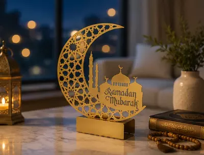 Декор «Ramadan Mubarak» — полумесяц с мечетью