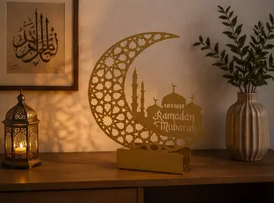   Декор «Ramadan Mubarak» — полумесяц с мечетью