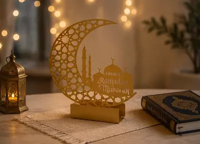  Декор «Ramadan Mubarak» — полумесяц с мечетью Только в розницу