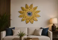 Fazilatlar yozilgan lotus shaklidagi devor soati - 