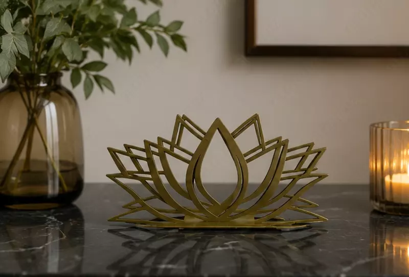 Lotus shaklidagi metall salfetka ushlagichi
