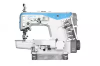 JACK K5 - Yuqori tezlikda ishlaydigan 3 ignali 5 ipli silindrsimon platformali va ichiga servomotor o‘rnatilgan tekis tikuv mashinasi.