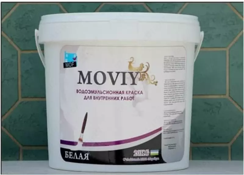 Водоэмульсионная краска MOVIY для внутренних работ, белая, 20 кг