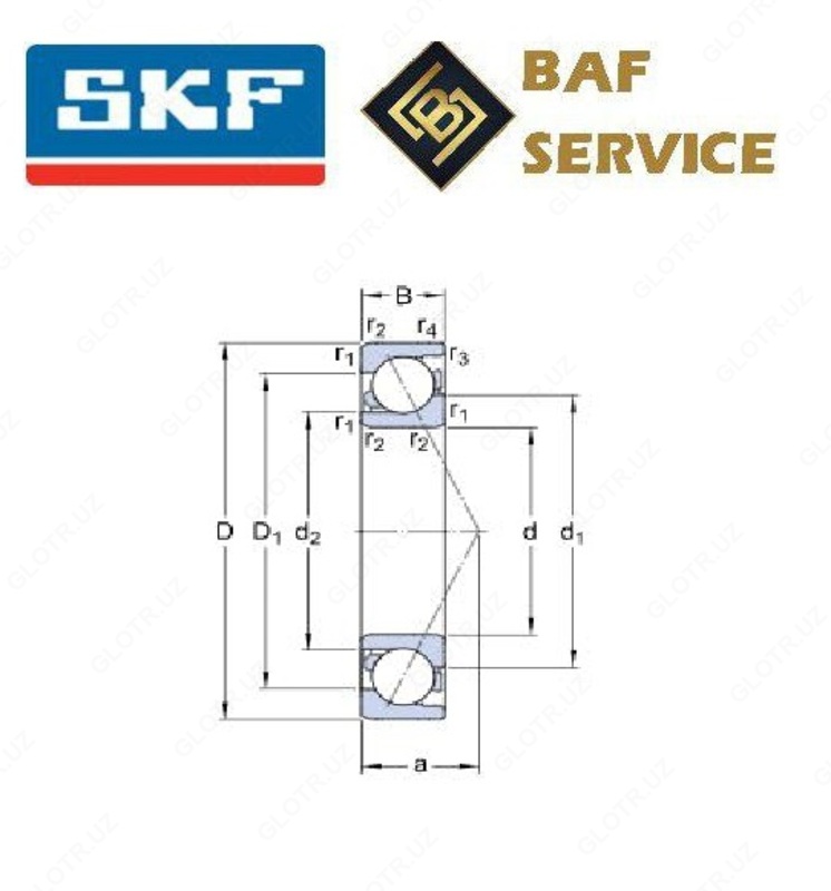 Шарикоподшипники радиально-упорные  однорядные 7208 ACCBM