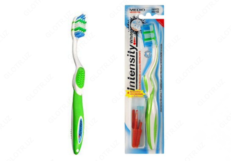 Зубная щётка 3-го поколения «PIAVE» серии Intensity white с многоуровневыми щетинами (Тип жёсткости щетины: средняя)