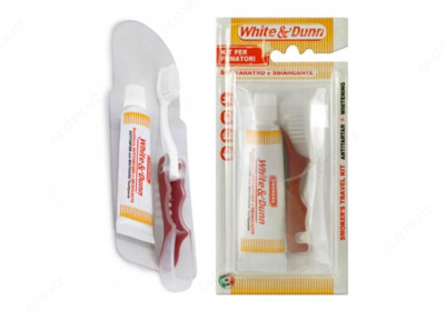 Дорожный набор «Piave» White & Dunn Travel Kit в комплекте с функциональной расскладывающейся зубной щёткой + комбинированной зубной пастой.