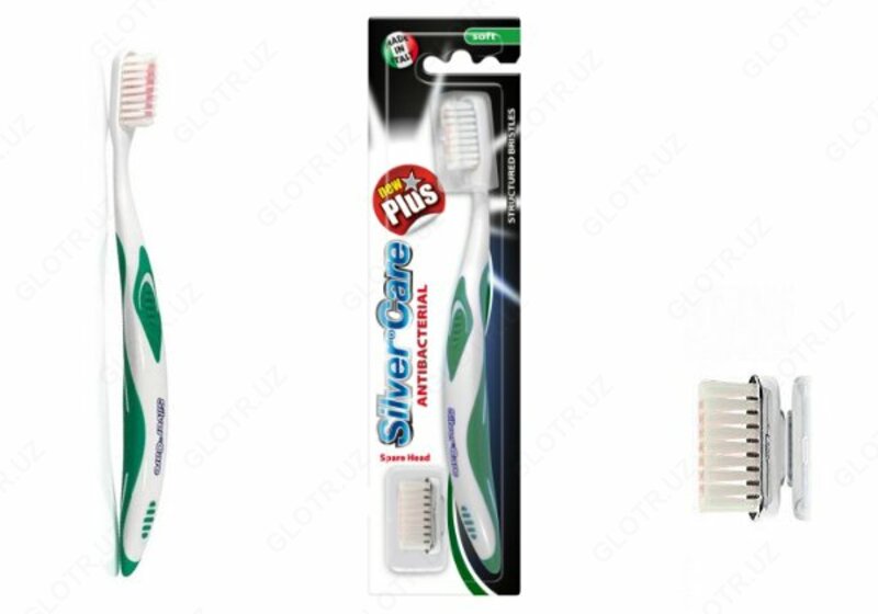 Bir dona almashtiriladigan 999 ta kumush cho'tka boshi bilan Plus New seriyasidagi "Silver Care" tish cho'tkasi (Qattiqligicha turi: yumshoq)