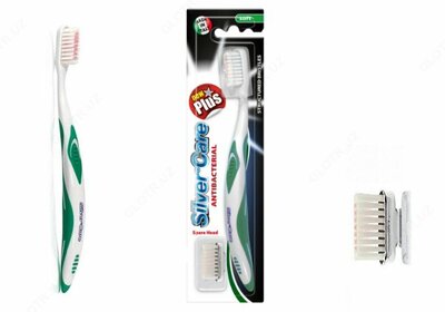 Зубная щётка «Silver Care» серии Plus New с одной сменной серебренной насадкой 999 пробы (Тип жёсткости: мягкая)