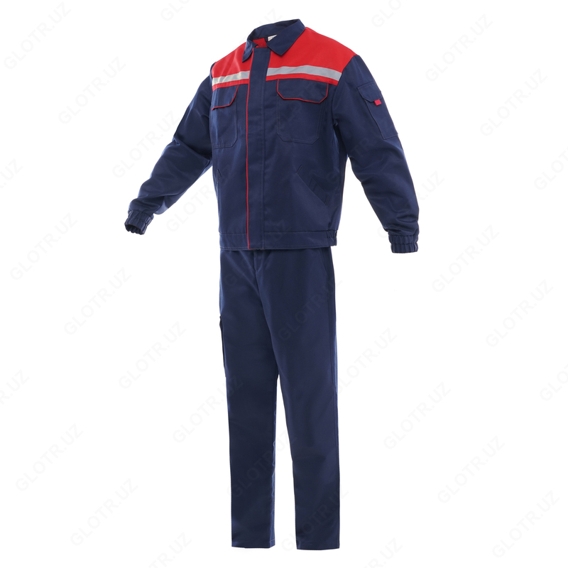 Костюм с брюками YMO ОПТИМА сине-красный . YMO - 4005