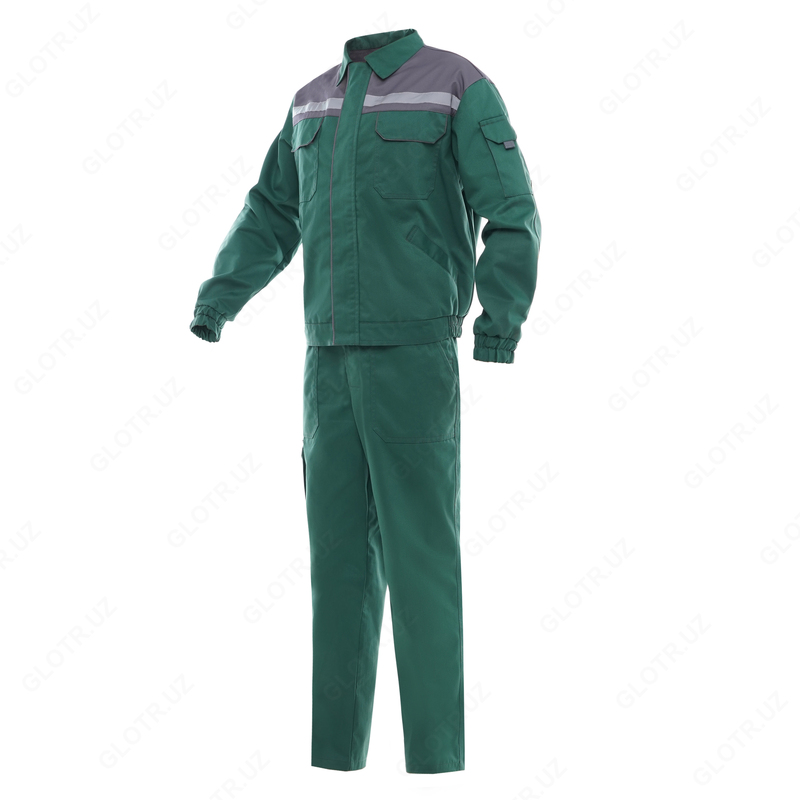 YMO OPTIMA yashil-kulrang yarim kombinatli kostyum. YMO - 4006