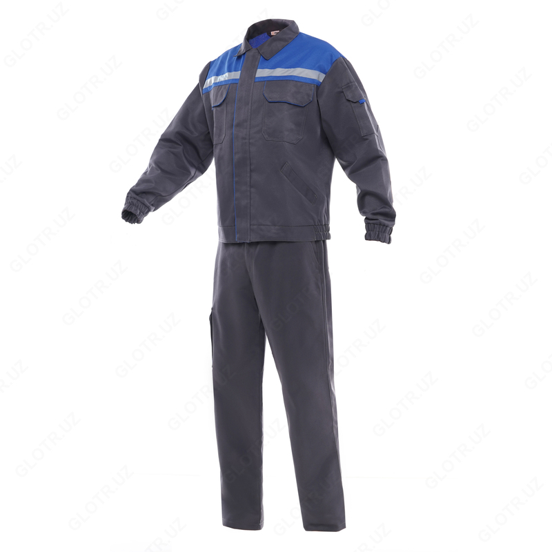 Костюм с полукомбинезоном YMO ОПТИМА серо-васильковый. YMO - 4007