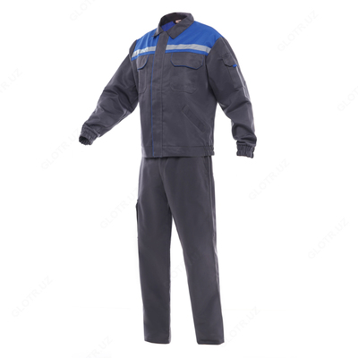 Костюм с полукомбинезоном YMO ОПТИМА серо-васильковый. YMO - 4007