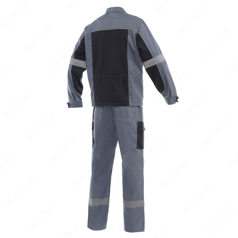  YMO ITR Vanguard kulrang-qora shimlar bilan kostyum. YMO - 4012 - 