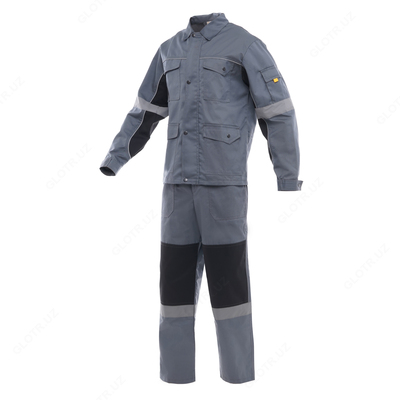 Костюм с полукомбинезоном YMO ИТР Авангард серо-черный . YMO - 4013
