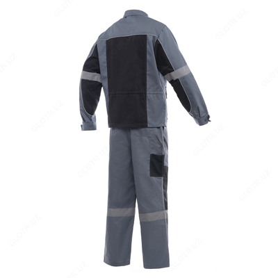  Костюм с полукомбинезоном YMO ИТР Авангард серо-черный . YMO - 4013 - 