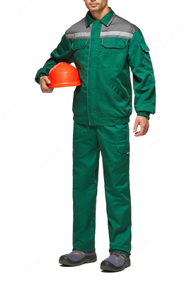 Костюм YMO ОПТИМА с полукомбинезоном зелено-серый . YMO - 4014