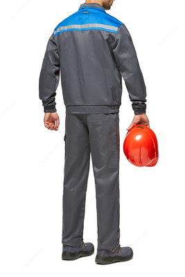  Костюм YMO ОПТИМА с полукомбинезоном серо-васильковый . YMO - 4015 - 