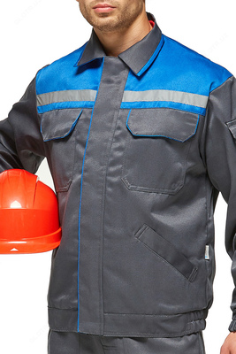   Костюм YMO ОПТИМА с полукомбинезоном серо-васильковый . YMO - 4015