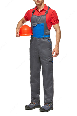  Костюм YMO ОПТИМА с полукомбинезоном серо-васильковый . YMO - 4015 Оптом и розница