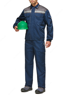 Костюм YMO ОПТИМА с полукомбинезоном сине-серый. YMO - 4018