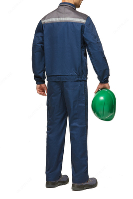  Костюм YMO ОПТИМА с полукомбинезоном сине-серый. YMO - 4018 - 