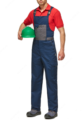  Костюм YMO ОПТИМА с полукомбинезоном сине-серый. YMO - 4018 Оптом и розница