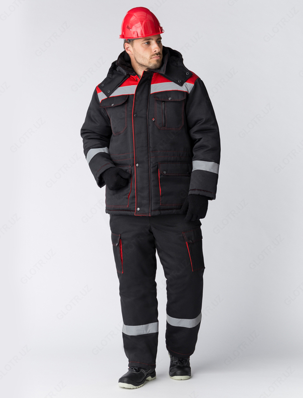 Qishki koylagi Titan (Aralashtirilgan  210) p / c  qora / qizil