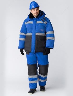 Куртка зимний Алдан (Смесовая  210)  васильковый/черный