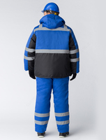  Куртка зимний Алдан (Смесовая  210)  васильковый/черный - 