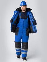   Куртка зимний Алдан (Смесовая  210)  васильковый/черный