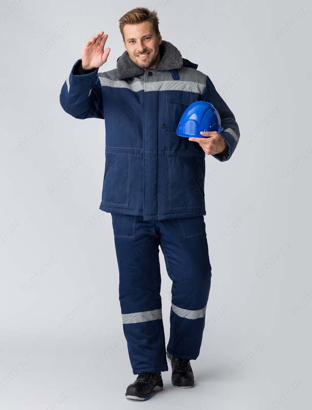 Куртка зимний Легион-Ультра СОП (Смесовая  210) брюки  темно-синий/серый