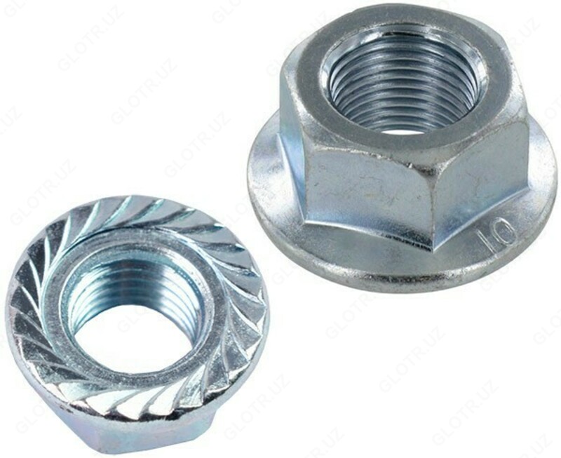 Гайки фланцевые DIN 6923 М6  М8  10  12  16  оцинкованные
