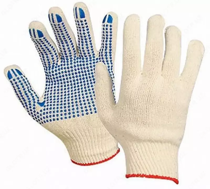 Qolqoplar  besh barmoqli  ishlaydigan  trikotaj  PVX ilovasi bilan.