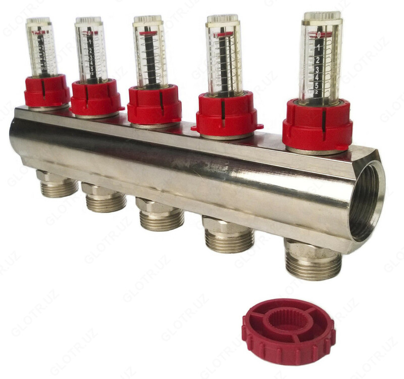 Металл коллектор с расходомером 3 контуров - 592 000 сум