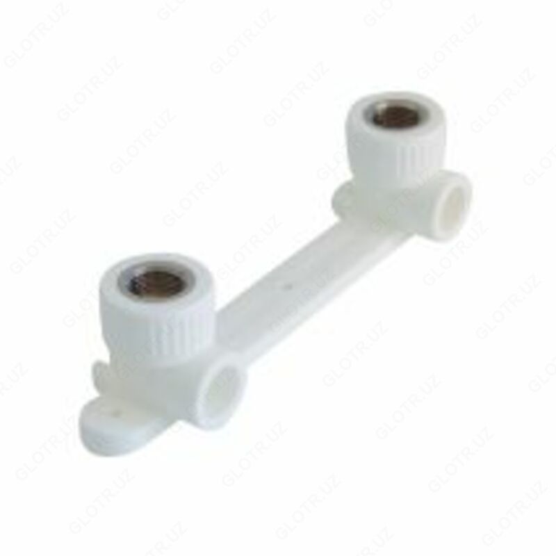 Колено с настенным креплением (ушастик) двойной в/р 25х1/2