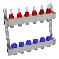 Металл коллектор с термокраном 7 контуров
