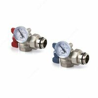 Комплект угловых шаровых кранов с термометром 2382-2500N000