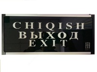 табло световое ВЫХОД на трех языках  с резервным питанием