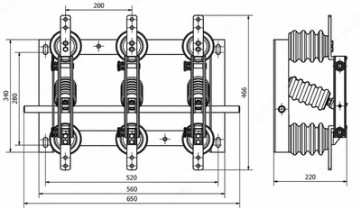 Разъединитель внутренней установки РВ-10/630