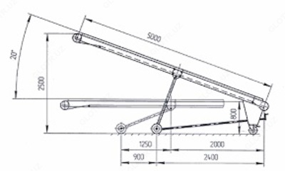ленточный конвейер с изменяемым углом Оптом и розница
