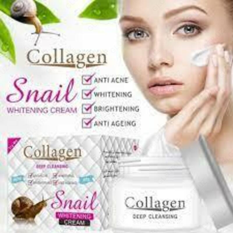  Крем для лица отбеливающий  с коллагеном Collagen Snail whitening cream - 