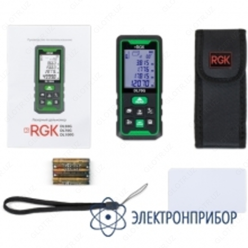 10 сум RGK DL70G — лазерный дальномер с угломером (зеленый луч)