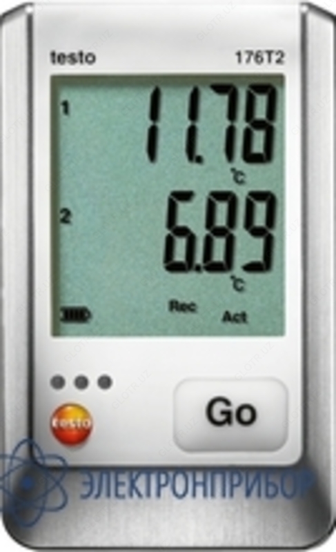 testo 176 T2 — 2х-канальный логгер данных температуры с разъемом для высокоточного внешнего зонда (Pt100) - 10 сум